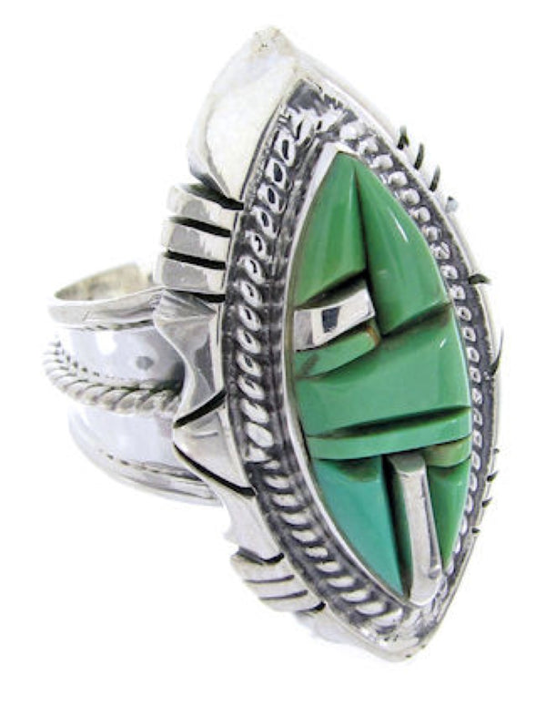 Turquoise Southwest Inlay Ring Size 7-1/4 BW66775